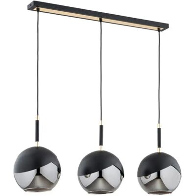 Alfa Suspension RIDO noire métal 3 globes verre E27 95 cm - Publicité Alfa Suspension RIDO noire métal 3 globes verre E27 95 cm - Publicité