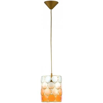Alfa Suspension CIRCOLO laiton abat-jour orange/blanc E27 - Publicité Alfa Suspension CIRCOLO laiton abat-jour orange/blanc E27 - Publicité