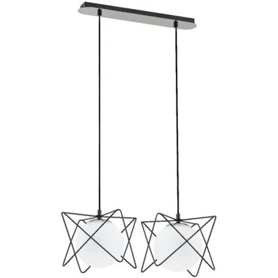 Alfa Suspension industrielle double verre blanc Sagito 2xE14 - Publicité Alfa Suspension industrielle double verre blanc Sagito 2xE14 - Publicité