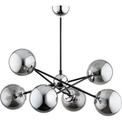 Plafonnier noir graphite chromé 6xE14 IP20 Sagito Alfa - Publicité Plafonnier noir graphite chromé 6xE14 IP20 Sagito Alfa - Publicité
