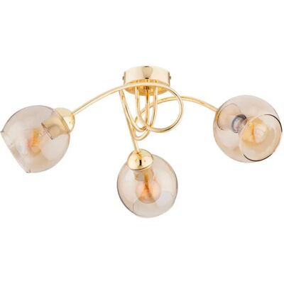 Plafonnier Seyla laiton 3 globes verre E27 Alfa 52cm - Publicité Plafonnier Seyla laiton 3 globes verre E27 Alfa 52cm - Publicité