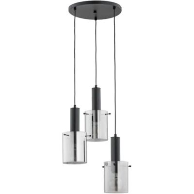 Suspension Celia ronde triple métal 3xE27 noir Ø38 Alfa - Publicité Suspension Celia ronde triple métal 3xE27 noir Ø38 Alfa - Publicité