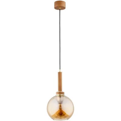 Suspension bois verre ambré sphère Balerina E27 Alfa - Publicité Suspension bois verre ambré sphère Balerina E27 Alfa - Publicité