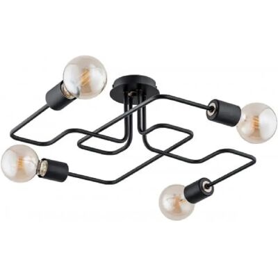 Plafonnier Alfa Hook 4 lumières E27 métal noir Ø63cm - Publicité Plafonnier Alfa Hook 4 lumières E27 métal noir Ø63cm - Publicité
