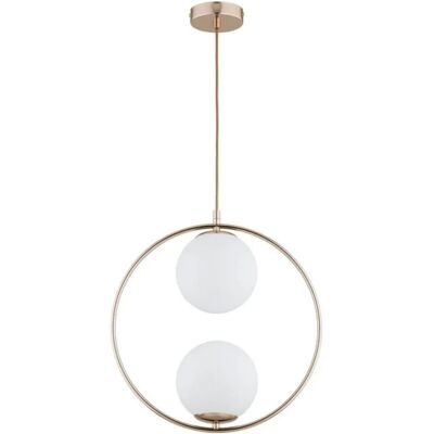 Suspension moderne laiton 2 globes 2xE14 Alfa Avia - Publicité Suspension moderne laiton 2 globes 2xE14 Alfa Avia - Publicité