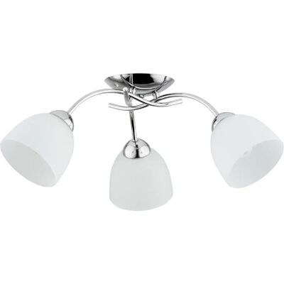Plafonnier métal chrome 3 globes blancs Avila E27 Alfa - Publicité Plafonnier métal chrome 3 globes blancs Avila E27 Alfa - Publicité