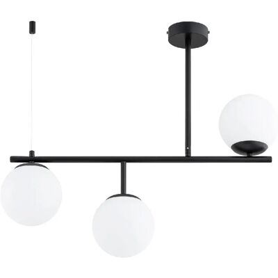 Suspension moderne noire 3 globes verre E14 Alfa Luna - Publicité Suspension moderne noire 3 globes verre E14 Alfa Luna - Publicité