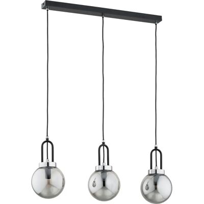 Suspension ATORI noire 3 boules verre fumé E14 Alfa - Publicité Suspension ATORI noire 3 boules verre fumé E14 Alfa - Publicité