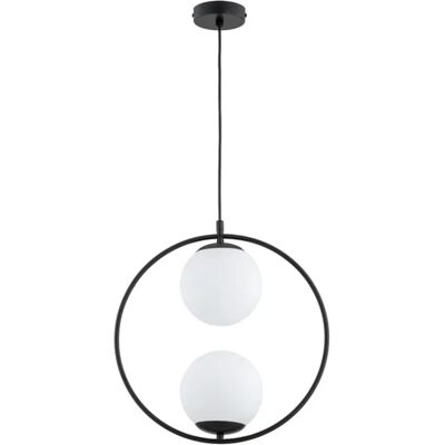 Suspension ADINO métal noire anneau 2 globes E14 Alfa - Publicité Suspension ADINO métal noire anneau 2 globes E14 Alfa - Publicité