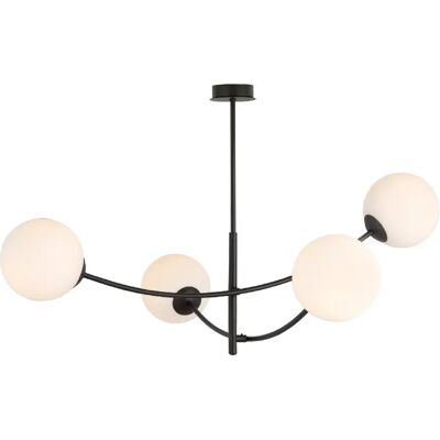 Plafonnier Emibig Hunter noir/opale 4xE14 dimmable 63cm - Publicité Plafonnier Emibig Hunter noir/opale 4xE14 dimmable 63cm - Publicité