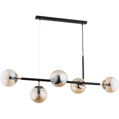 Suspension Alfa Dansa noire/ambre 5xE14 dimmable moderne - Publicité Suspension Alfa Dansa noire/ambre 5xE14 dimmable moderne - Publicité