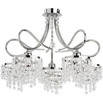 Lustre glamour DIANA chromé cristal 5xE14 10W Alfa - Publicité Lustre glamour DIANA chromé cristal 5xE14 10W Alfa - Publicité