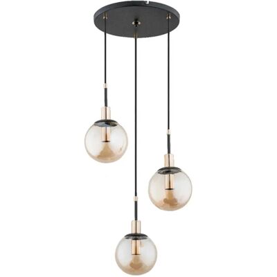 Lustre Alfa Sebia boules moderne noir/ambre 3xE14 61083 - Publicité Lustre Alfa Sebia boules moderne noir/ambre 3xE14 61083 - Publicité
