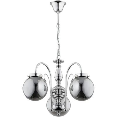 Lustre glamour chromé 3 lumières HERO E14 10W Alfa - Publicité Lustre glamour chromé 3 lumières HERO E14 10W Alfa - Publicité