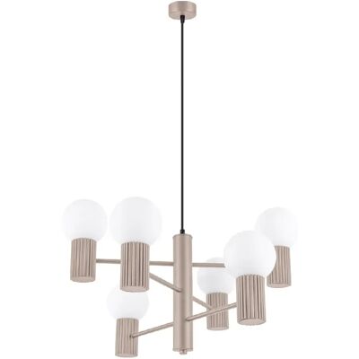 Sollux Lighting Lustre Halo taupe 6 boules verre opalin G9 8W Sollux - Publicité Sollux Lighting Lustre Halo taupe 6 boules verre opalin G9 8W Sollux - Publicité