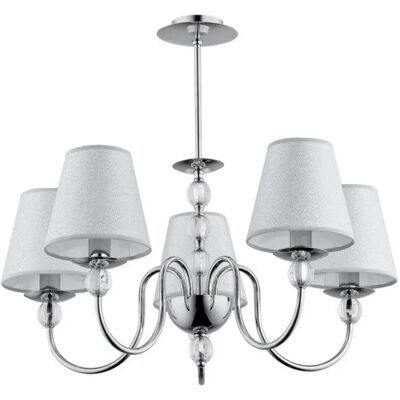 Suspension Emmanuelle 5 lumières E14 chromée Ø57 Alfa - Publicité Suspension Emmanuelle 5 lumières E14 chromée Ø57 Alfa - Publicité