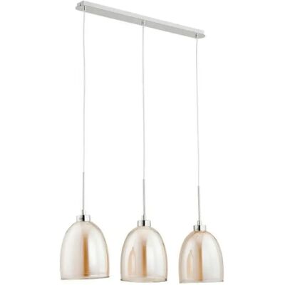 Suspension Alfa Ronda chromé verre ambré 3xE27 60W - Publicité Suspension Alfa Ronda chromé verre ambré 3xE27 60W - Publicité