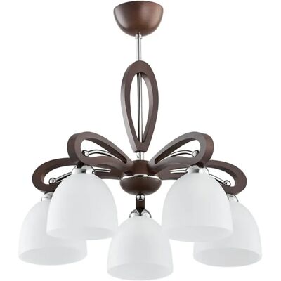 Lustre Alfa Gracja Vigo bois foncé/blanc 5xE27 60W - Publicité Lustre Alfa Gracja Vigo bois foncé/blanc 5xE27 60W - Publicité