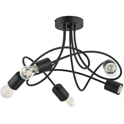 Suspension métal Alfa Targo noire 5x60W E27 IP20 Ø49cm - Publicité Suspension métal Alfa Targo noire 5x60W E27 IP20 Ø49cm - Publicité