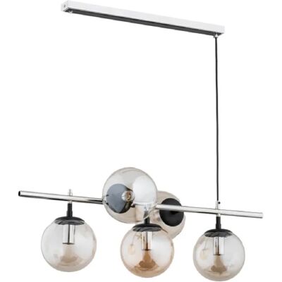 Lustre Alfa Ginger 5xE14 chromé, verre fumé, dimmable - Publicité Lustre Alfa Ginger 5xE14 chromé, verre fumé, dimmable - Publicité