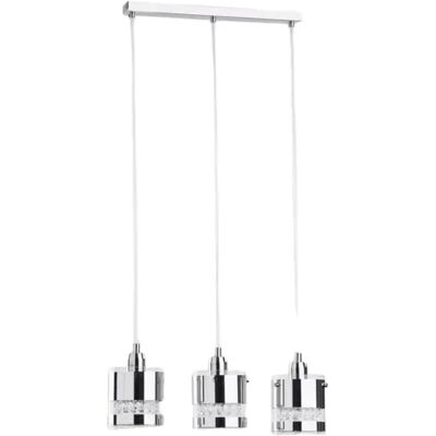 Lustre cristal Alfa Bruno chromé argent 3x60W E27 94cm - Publicité Lustre cristal Alfa Bruno chromé argent 3x60W E27 94cm - Publicité