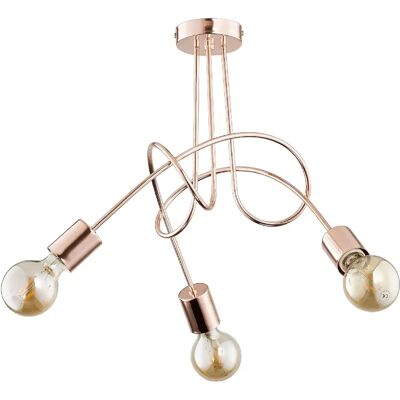 Lustre suspension métal Alfa Tango cuivre 3x60W E27 - Publicité Lustre suspension métal Alfa Tango cuivre 3x60W E27 - Publicité