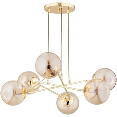 Suspension glamour métal dorée TRISTAN 6xE14 Alfa Ø65 - Publicité Suspension glamour métal dorée TRISTAN 6xE14 Alfa Ø65 - Publicité