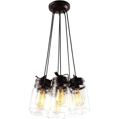 Lustre loft verre brun 6xE27 Kaja Raven K-80046 Ø40cm - Publicité Lustre loft verre brun 6xE27 Kaja Raven K-80046 Ø40cm - Publicité