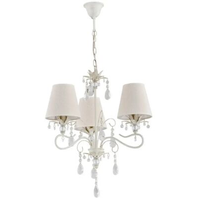 Lustre glamour Lukrecja cristal 3xE14 blanc/ecru Alfa - Publicité Lustre glamour Lukrecja cristal 3xE14 blanc/ecru Alfa - Publicité
