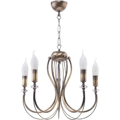 Jupiter lustre chandelier 5xE14 - Or - Publicité Jupiter lustre chandelier 5xE14 - Or - Publicité
