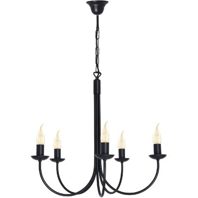 Kaja lustre chandelier métal - Noir - Publicité Kaja lustre chandelier métal - Noir - Publicité