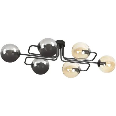 Plafonnier Emibig Brendi noir multicolore 6xE14 IP20 - Publicité Plafonnier Emibig Brendi noir multicolore 6xE14 IP20 - Publicité