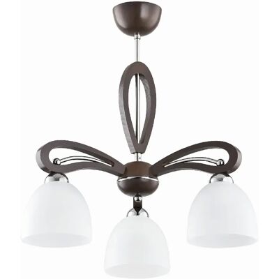 Lustre Alfa Gracja Vigo 3xE27 60W bois chromé blanc - Publicité Lustre Alfa Gracja Vigo 3xE27 60W bois chromé blanc - Publicité