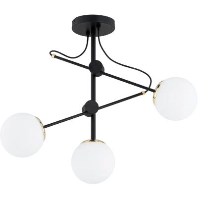 Suspension moderne noire 3 globes verre E14 Alfa OLIMP - Publicité Suspension moderne noire 3 globes verre E14 Alfa OLIMP - Publicité