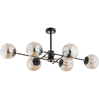 Suspension lustre verre moderne noir/ambre Alfa Tanos - Publicité Suspension lustre verre moderne noir/ambre Alfa Tanos - Publicité