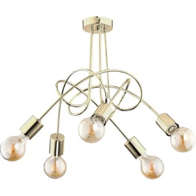 Lustre suspendu Alfa TANGO doré métal 5xE27 60W 28315 - Publicité Lustre suspendu Alfa TANGO doré métal 5xE27 60W 28315 - Publicité