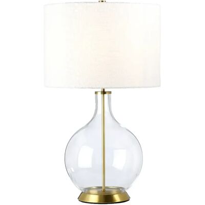 Lampe de table Orb Elstead - Laiton vieilli Abat-jour blanc - Publicité Lampe de table Orb Elstead - Laiton vieilli Abat-jour blanc - Publicité