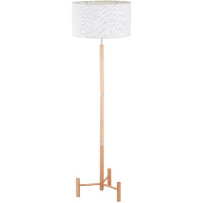 Alfa Lampadaire trépied bois clair abat-jour blanc 155 cm - Publicité Alfa Lampadaire trépied bois clair abat-jour blanc 155 cm - Publicité