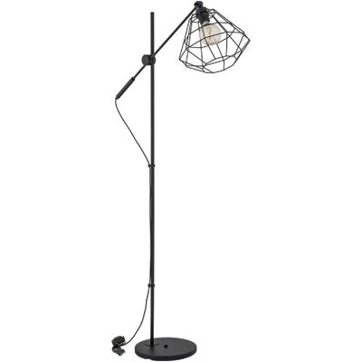 Lampadaire noir industriel cage métal BOOGIE E27 Alfa - Publicité Lampadaire noir industriel cage métal BOOGIE E27 Alfa - Publicité