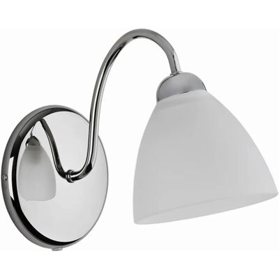 Alfa Applique murale classique chrome abat-jour blanc E27 15W - Publicité Alfa Applique murale classique chrome abat-jour blanc E27 15W - Publicité