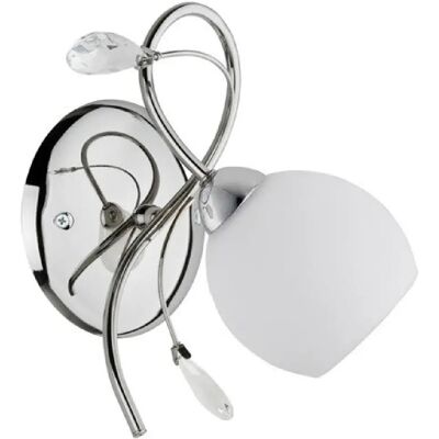 Alfa Applique murale LIVIA cristaux chrome/blanc 1xE14 10W - Publicité Alfa Applique murale LIVIA cristaux chrome/blanc 1xE14 10W - Publicité