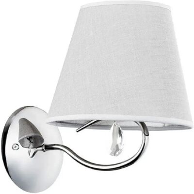Alfa Applique murale Siena chrome cristal abat-jour gris E14 - Publicité Alfa Applique murale Siena chrome cristal abat-jour gris E14 - Publicité