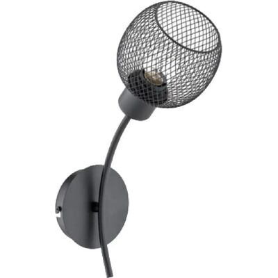 Applique murale noire cage métal WATSA E27 15W Alfa - Publicité Applique murale noire cage métal WATSA E27 15W Alfa - Publicité