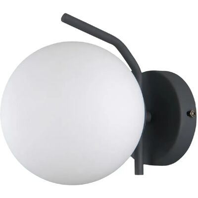 Italux Applique Murale Moderne Noir Satiné 1 Lumière avec Abat-Jour Blanc, G9 - Publicité Italux Applique Murale Moderne Noir Satiné 1 Lumière avec Abat-Jour Blanc, G9 - Publicité