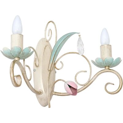 Luminex Luce 445 Applique Murale - 2x60W E14, Blanc/Bleu/Rose - Publicité Luminex Luce 445 Applique Murale - 2x60W E14, Blanc/Bleu/Rose - Publicité
