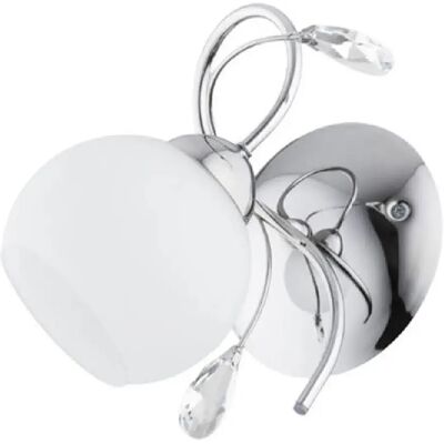 Applique chrome abat-jour blanc cristaux Livia E27 Alfa - Publicité Applique chrome abat-jour blanc cristaux Livia E27 Alfa - Publicité