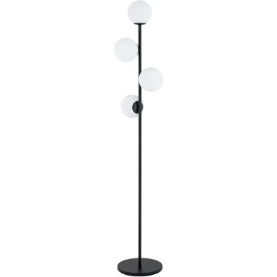 Lampadaire MALAGA noir 4 globes blancs 168cm E14 Alfa - Publicité Lampadaire MALAGA noir 4 globes blancs 168cm E14 Alfa - Publicité