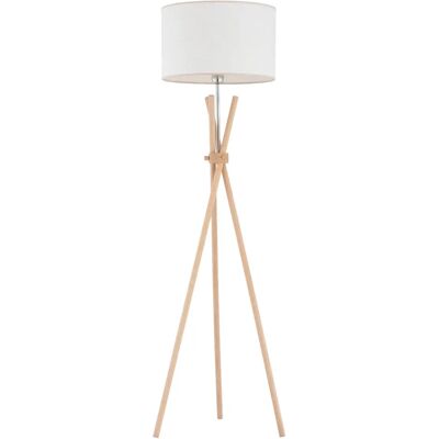 Alfa Lampadaire trépied bois clair abat-jour E27 15W Trivet - Publicité Alfa Lampadaire trépied bois clair abat-jour E27 15W Trivet - Publicité