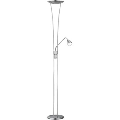 Trio Lampadaire LED Arizona argent 180 cm dimmable liseuse - Publicité Trio Lampadaire LED Arizona argent 180 cm dimmable liseuse - Publicité
