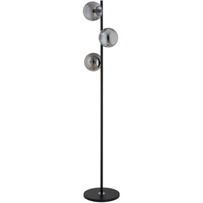 Alfa Lampadaire MALAGA noir/chrome 3 globes fumés 157cm E14 - Publicité Alfa Lampadaire MALAGA noir/chrome 3 globes fumés 157cm E14 - Publicité